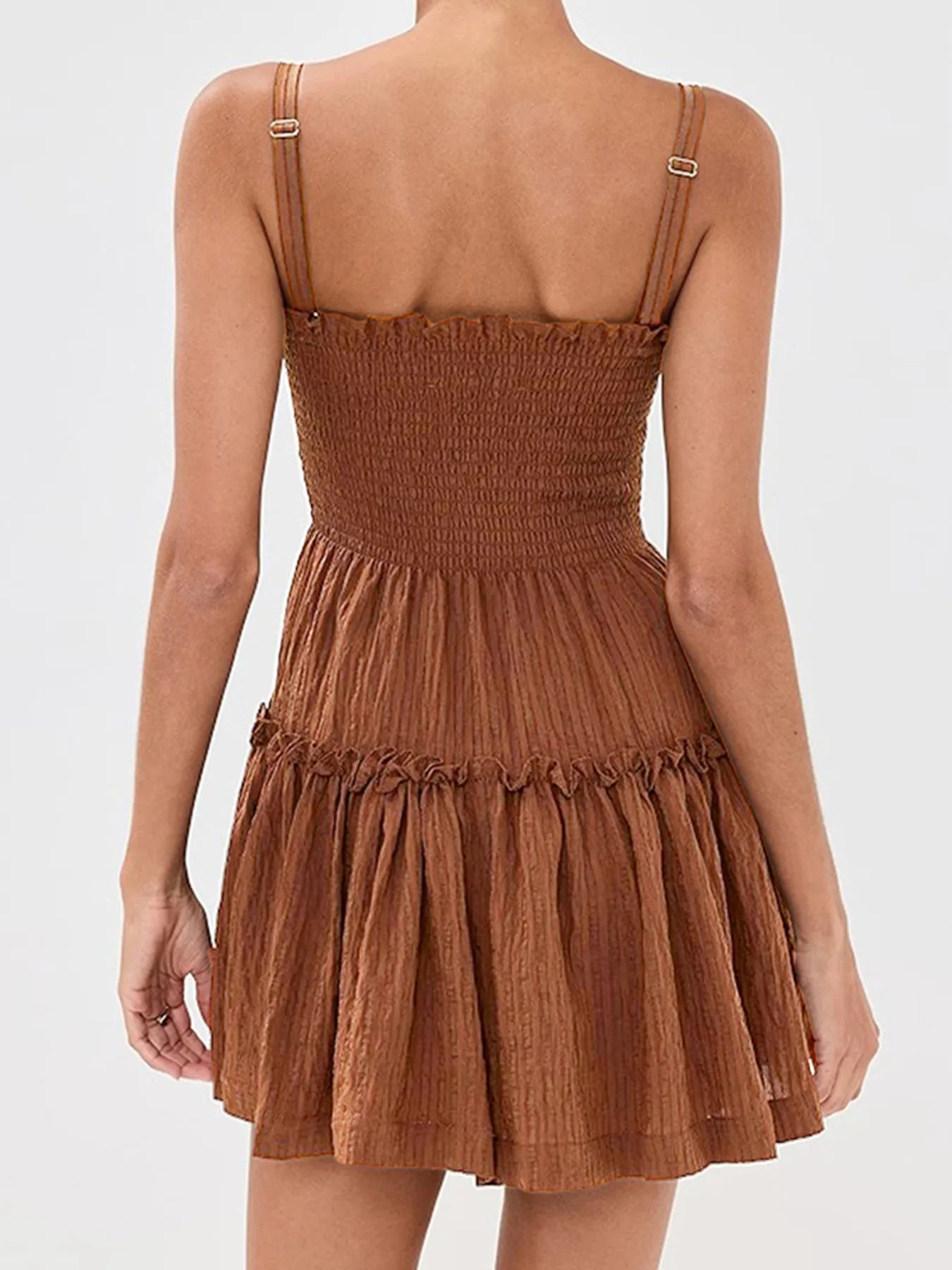 Smocked Frill Cami Mini Dress - Free Shipping - Aurelia Clothing