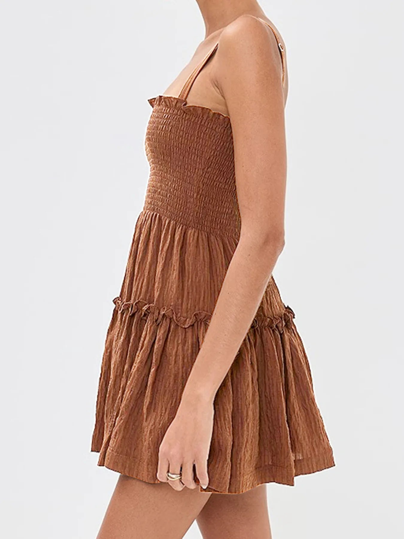 Smocked Frill Cami Mini Dress - Free Shipping - Aurelia Clothing