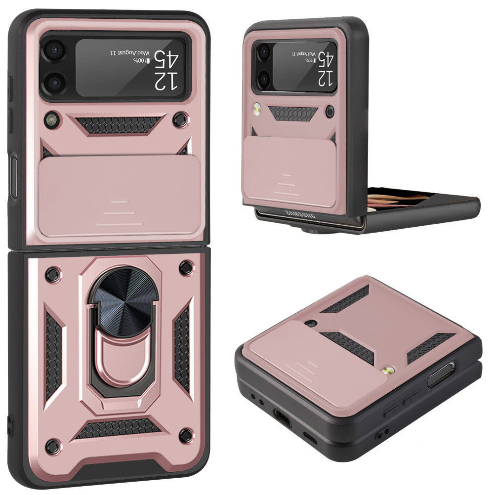 Suitable For Samsung Galaxy Z Flip3 Phone Shell Protective Cover Anti-Fall Magnetic Ring Bracket Mobile Phone Cover - Free Shipping - Aurelia Clothing