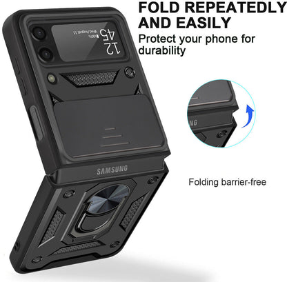Suitable For Samsung Galaxy Z Flip3 Phone Shell Protective Cover Anti-Fall Magnetic Ring Bracket Mobile Phone Cover - Free Shipping - Aurelia Clothing