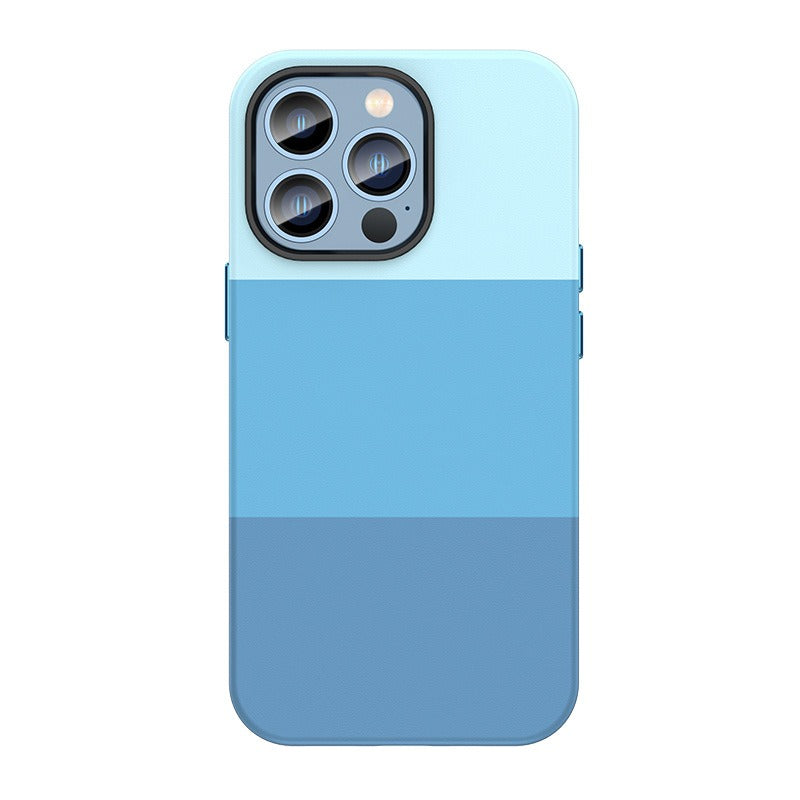 Suitable for Apple iPhone mobile phone case Apple 14Pro Max three color splicing and color blocking anti-drop case cover - Free Shipping - Aurelia Clothing