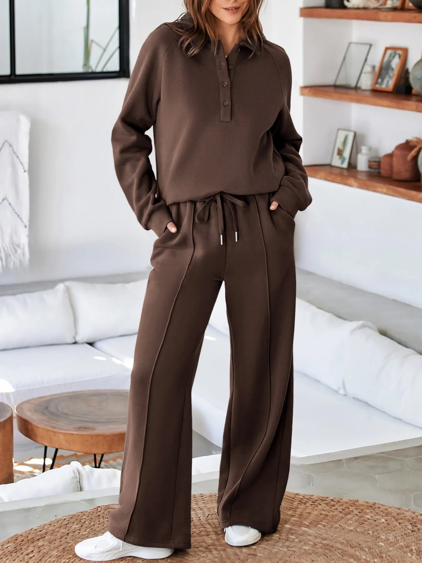 Sweatshirt and High Waist Pants Active Set-Free Shipping - Aurelia Clothing