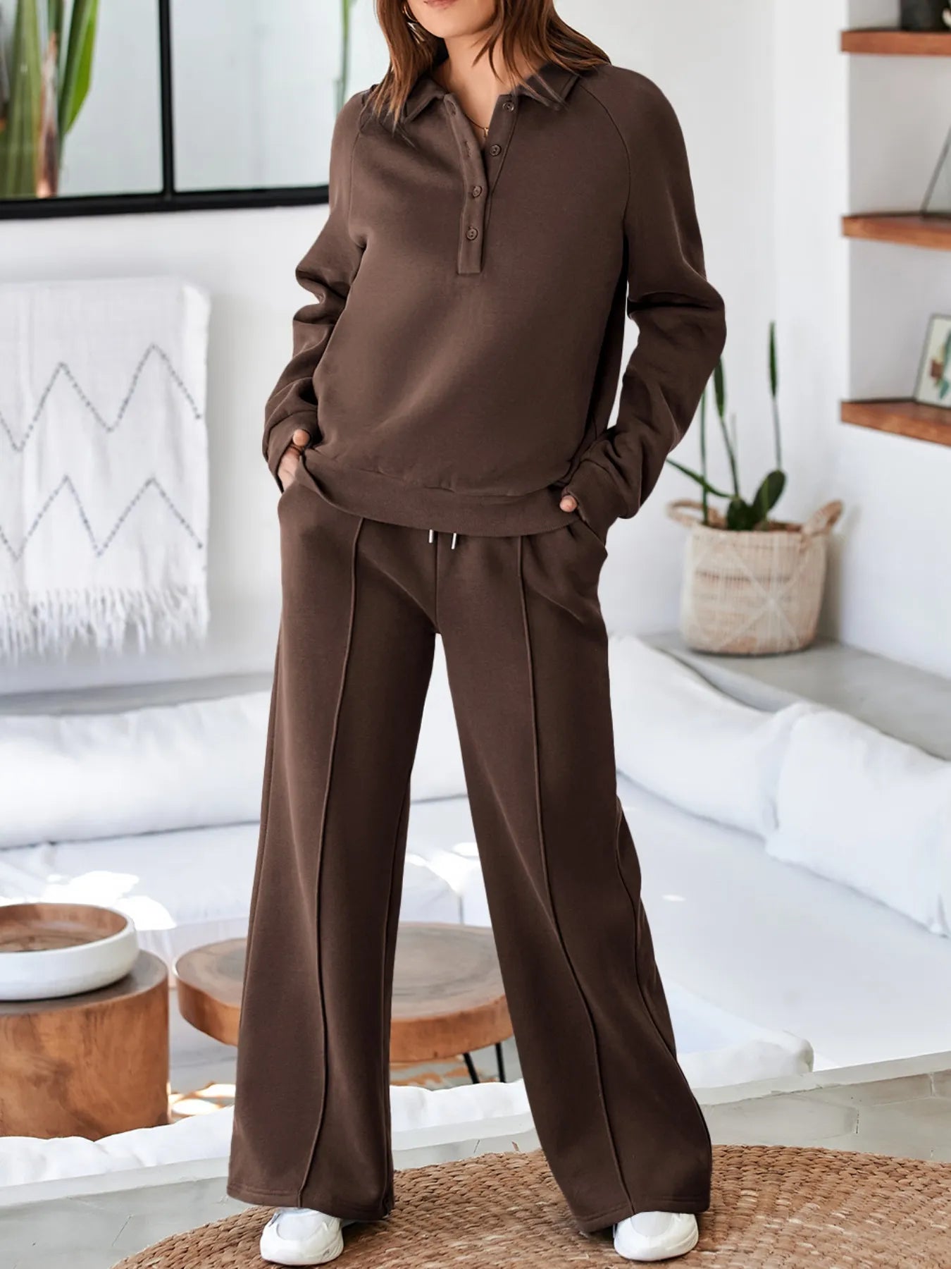 Sweatshirt and High Waist Pants Active Set-Free Shipping - Aurelia Clothing
