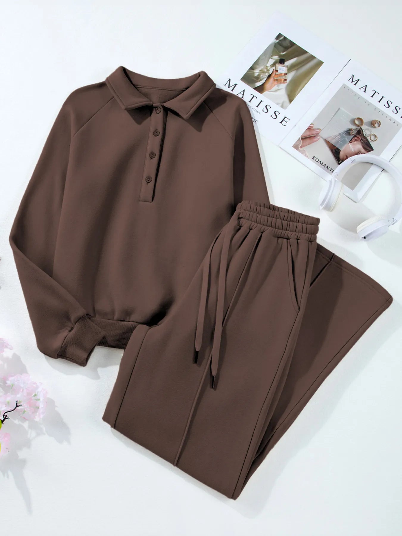 Sweatshirt and High Waist Pants Active Set-Free Shipping - Aurelia Clothing