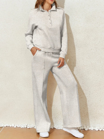 Sweatshirt and High Waist Pants Active Set-Free Shipping - Aurelia Clothing