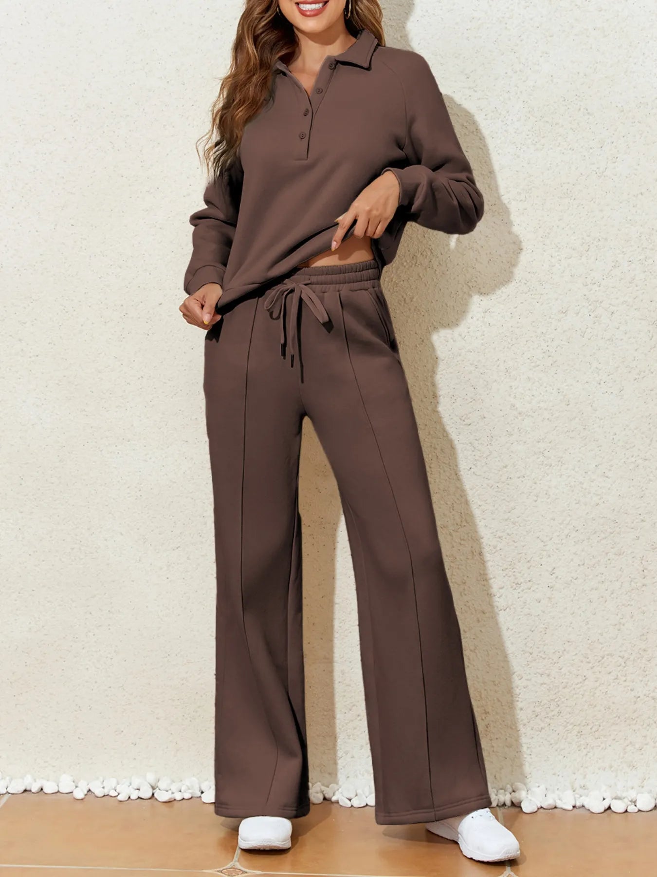 Sweatshirt and High Waist Pants Active Set-Free Shipping - Aurelia Clothing
