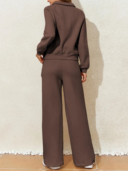 Sweatshirt and High Waist Pants Active Set-Free Shipping - Aurelia Clothing