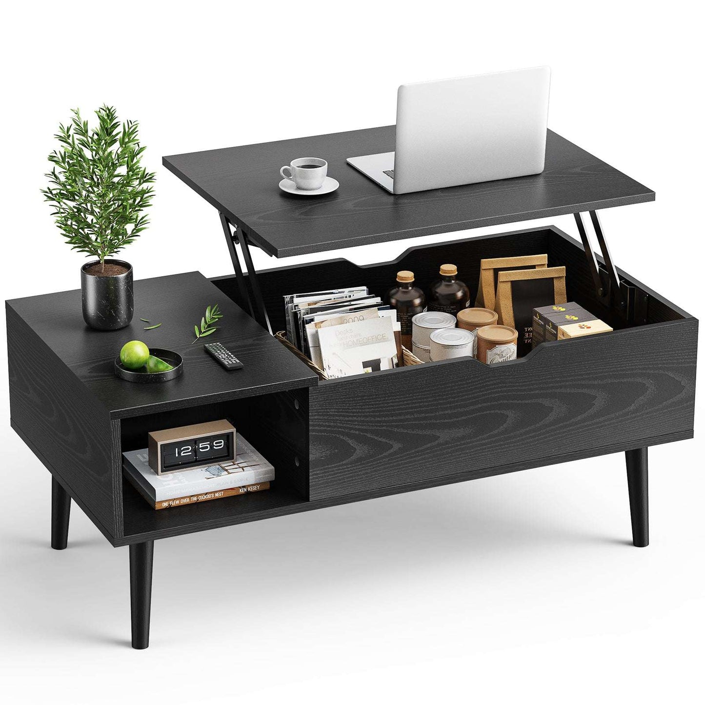 Sweetcrispy Lift Top Coffee Storage Wood Tables with Hidden Compartment Small Dining Desk for Home Living Room Office - Free Shipping - Aurelia Clothing