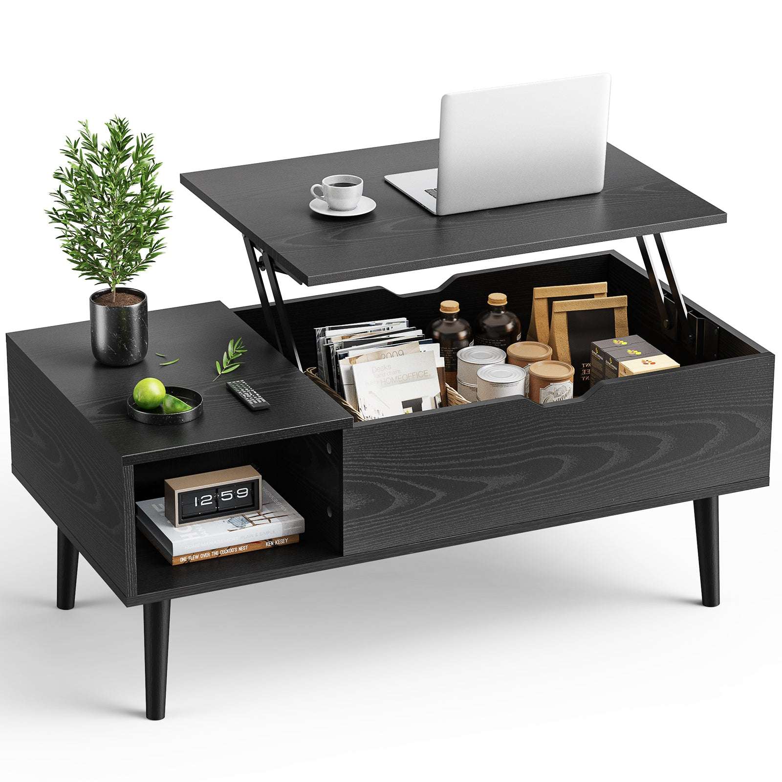 Sweetcrispy Lift Top Coffee Storage Wood Tables with Hidden Compartment Small Dining Desk for Home Living Room Office - Free Shipping - Aurelia Clothing