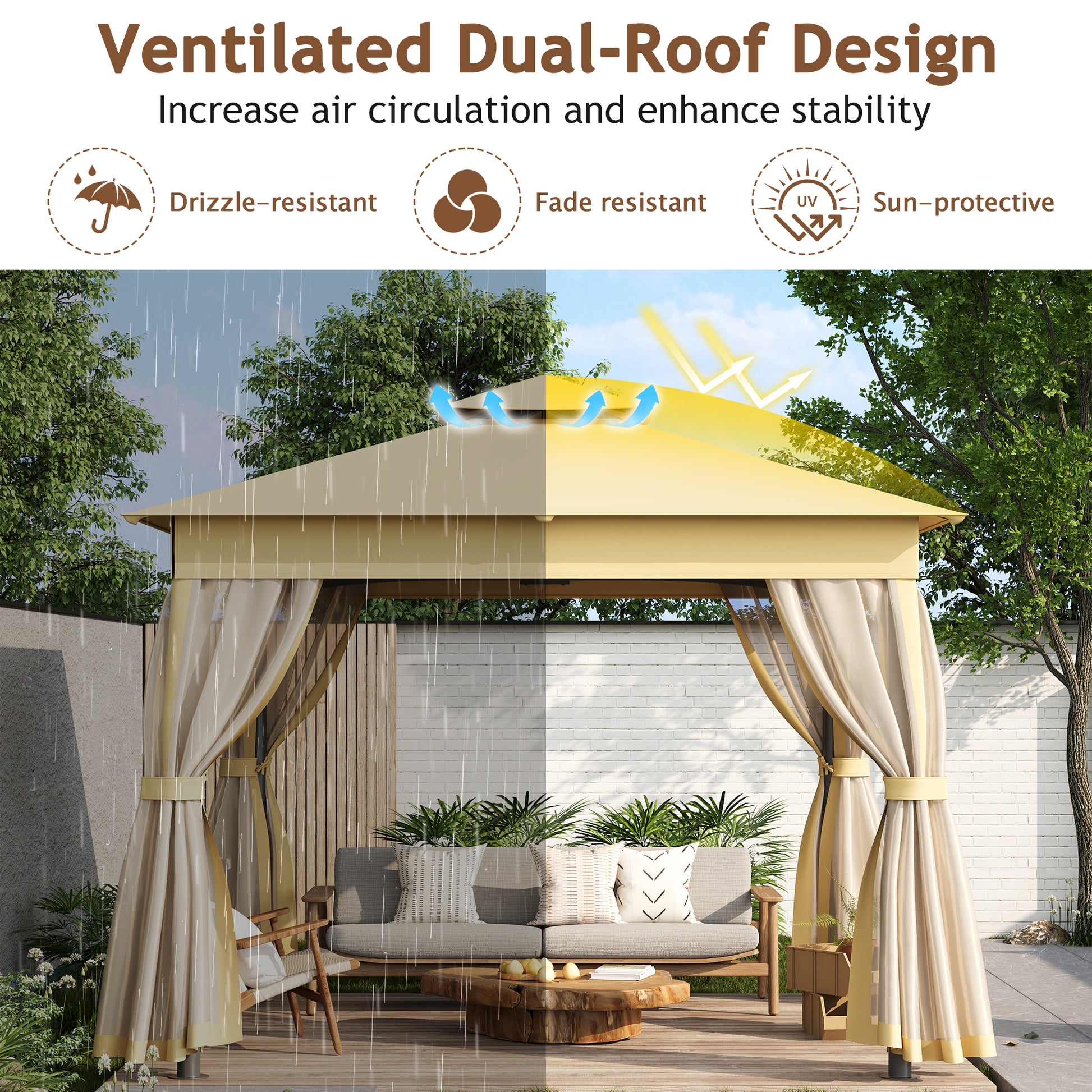TREXM 10x10 Outdoor Gazebo Tent-Free Shipping - Aurelia Clothing