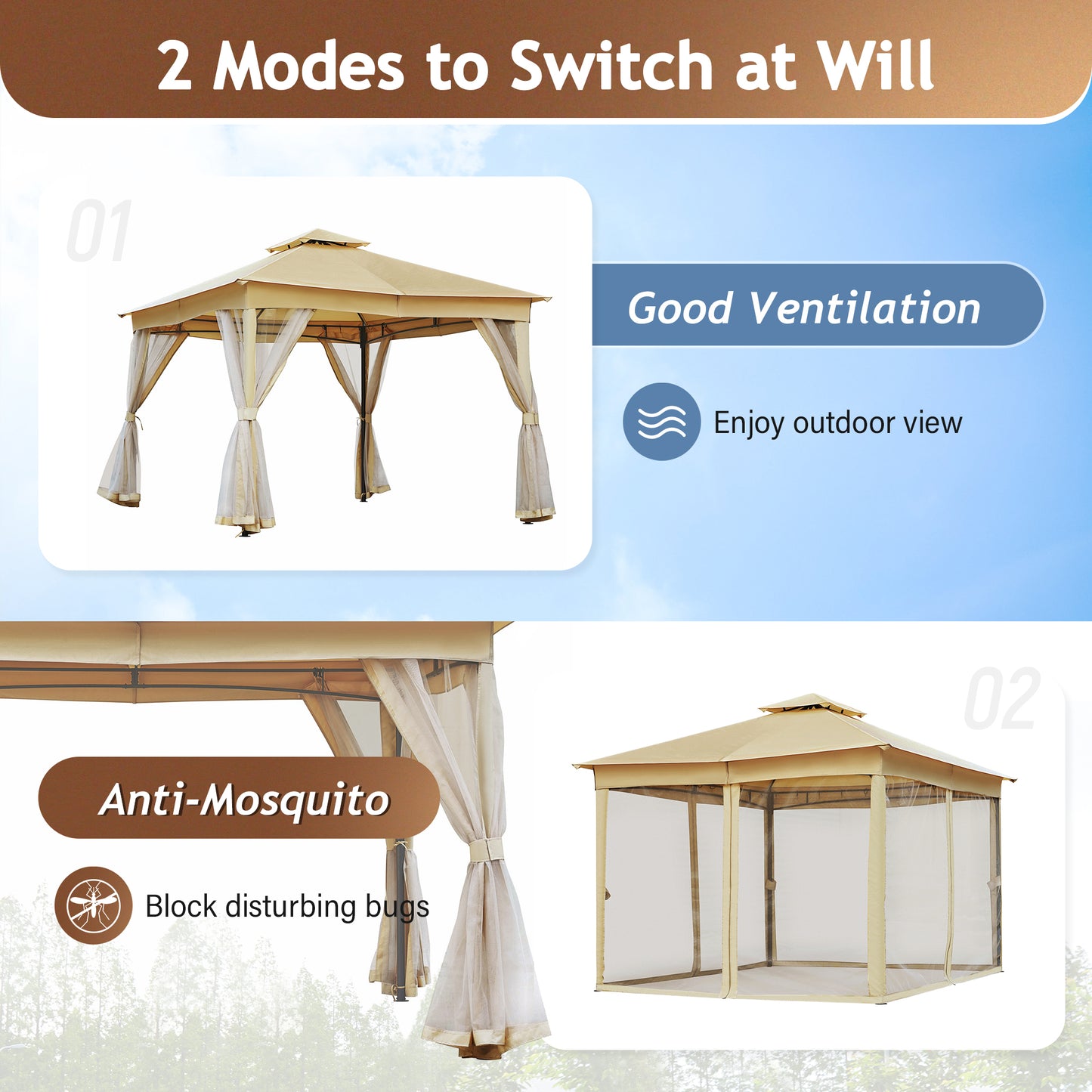 TREXM 10x10 Outdoor Gazebo Tent-Free Shipping - Aurelia Clothing