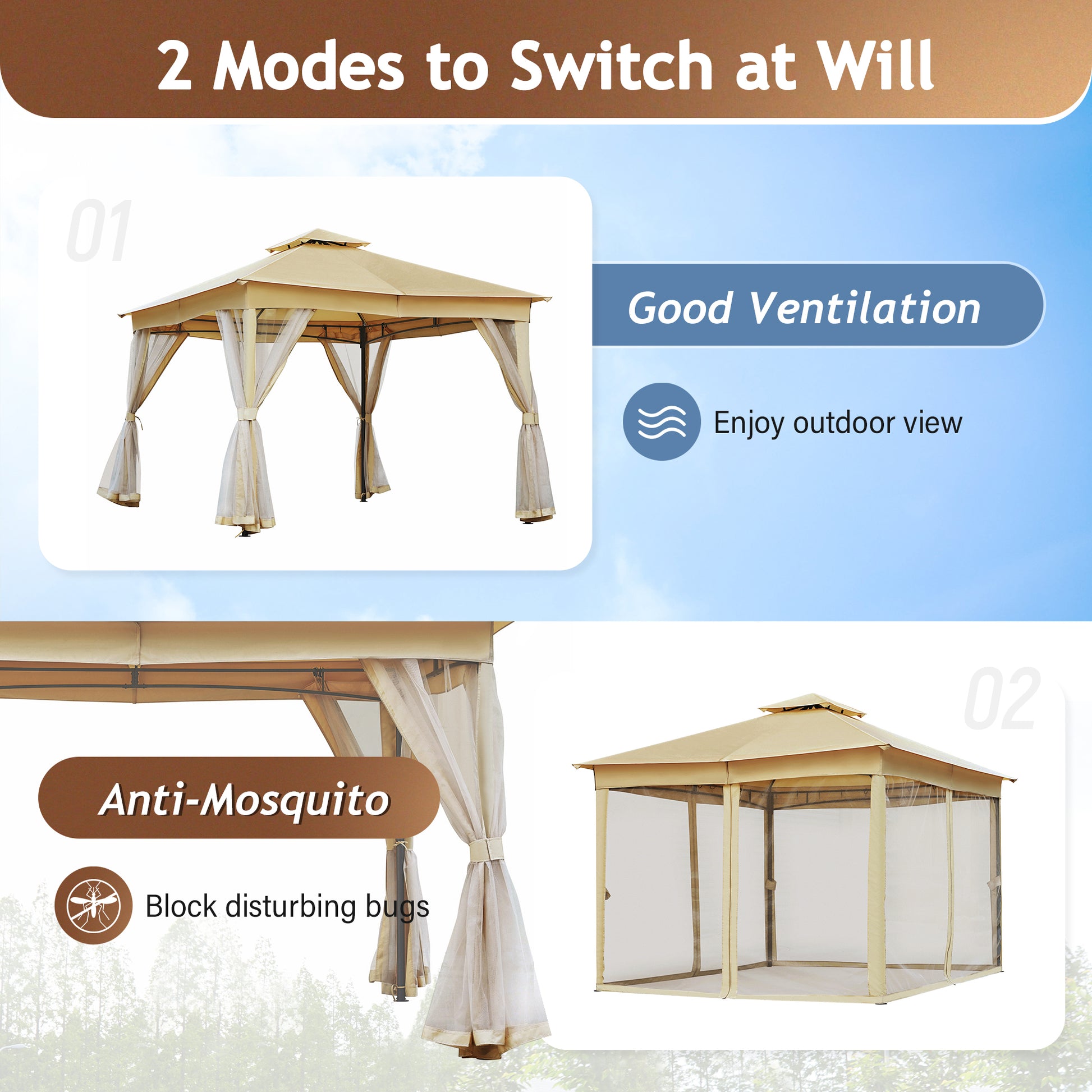 TREXM 10x10 Outdoor Gazebo Tent-Free Shipping - Aurelia Clothing