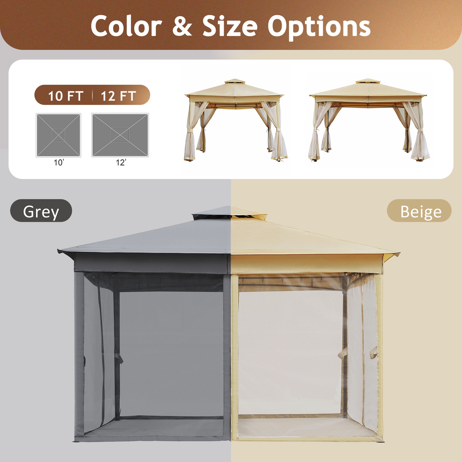 TREXM 10x10 Outdoor Gazebo Tent-Free Shipping - Aurelia Clothing