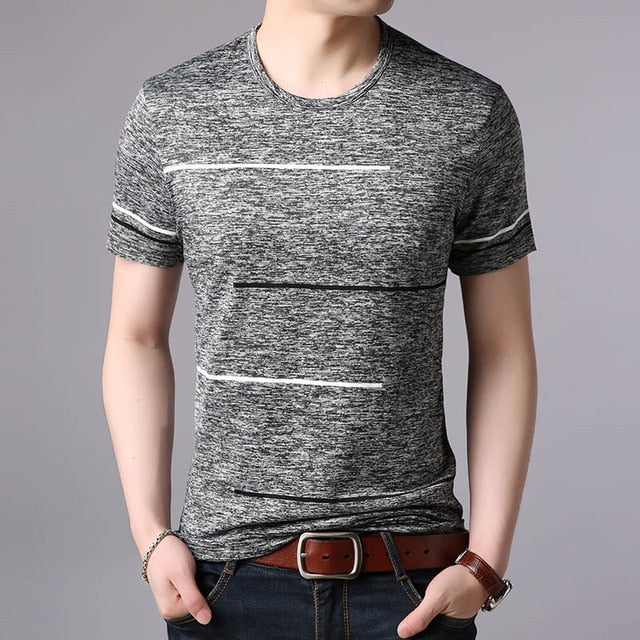 T Shirts Mens Summer O Neck Cotton Trending Streetwear Tops Striped Short Sleev Cool Tee Mens Clothing -  Free Shipping - Aurelia Clothing
