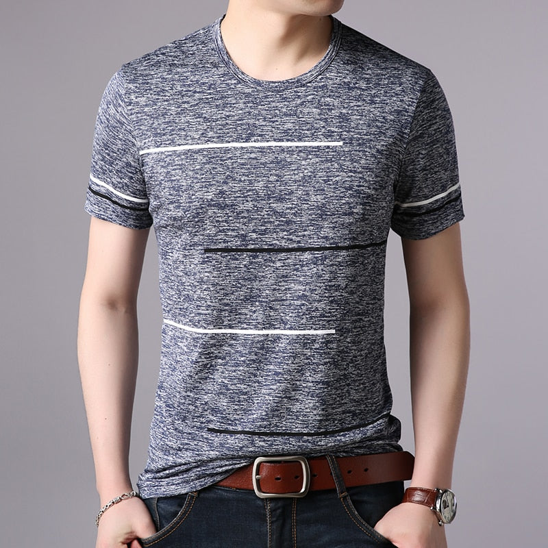 T Shirts Mens Summer O Neck Cotton Trending Streetwear Tops Striped Short Sleev Cool Tee Mens Clothing -  Free Shipping - Aurelia Clothing