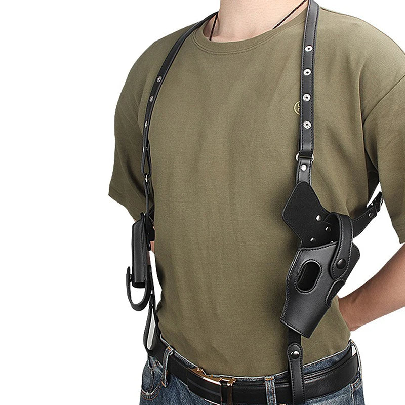 Tactical Concealed Gun Holster Military Leather Underarm Gun Shoulder Bag Hunting 1911 Glock Pistol Right Hand Hidden Holster - Free Shipping - Aurelia Clothing