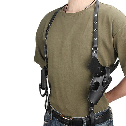 Tactical Concealed Gun Holster Military Leather Underarm Gun Shoulder Bag Hunting 1911 Glock Pistol Right Hand Hidden Holster - Free Shipping - Aurelia Clothing