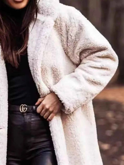 Teddy Bear Hooded Longline Outerwear-Free Shipping - Aurelia Clothing