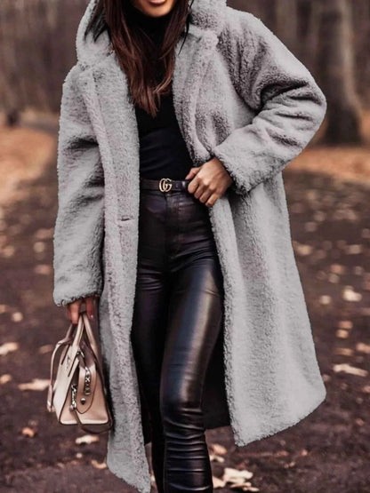 Teddy Bear Hooded Longline Outerwear-Free Shipping - Aurelia Clothing