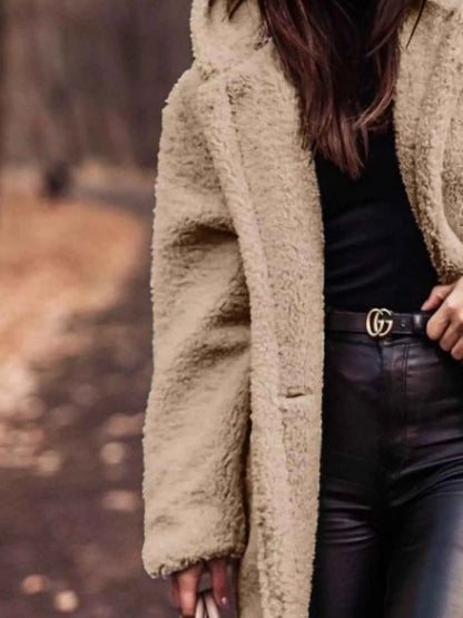 Teddy Bear Hooded Longline Outerwear-Free Shipping - Aurelia Clothing