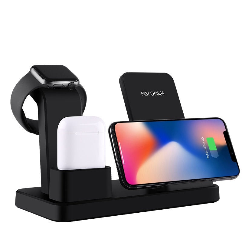 Three in one wireless charger suitable for iPhone earphones watches desktop storage stand 10W wireless fast charger - Free Sjipping - Aurelia Clothing