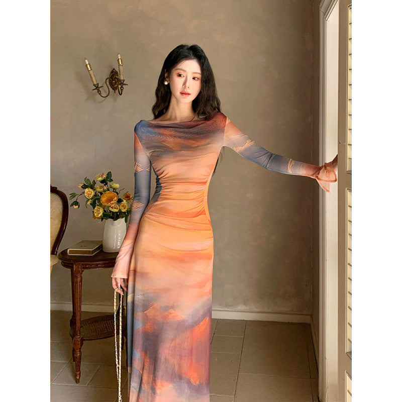 Tie-Dye Swing Collar Dress Women - Free Shipping - Aurelia Clothing
