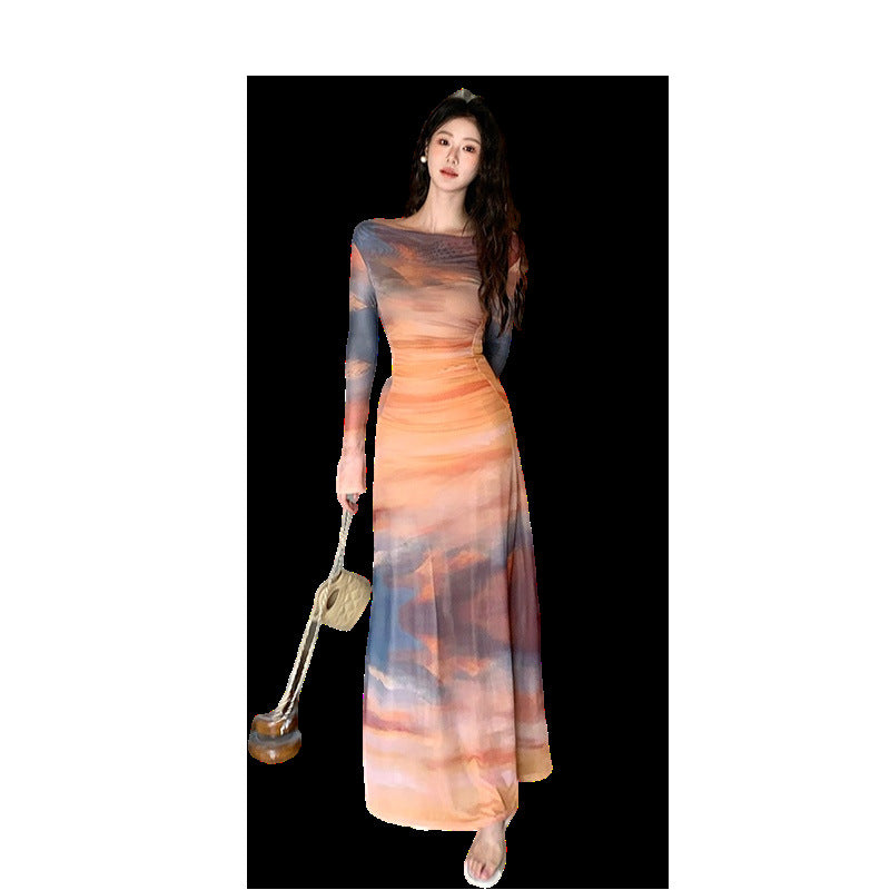 Tie-Dye Swing Collar Dress Women - Free Shipping - Aurelia Clothing