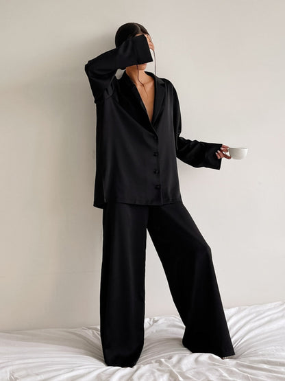 Top and Wide Leg Pants Lounge Set-Free Shipping - Aurelia Clothing