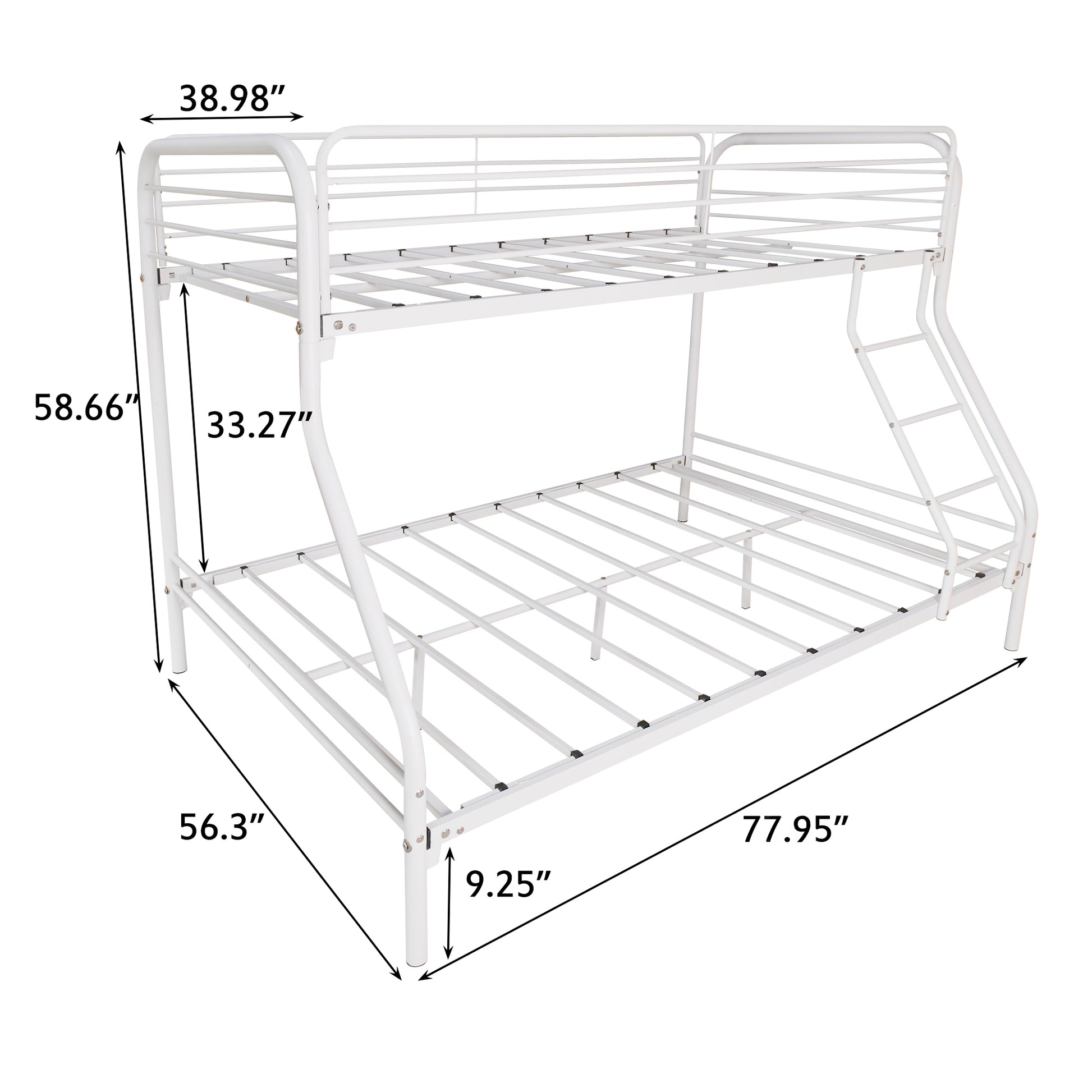 Twin-Over-Full Metal Bunk Bed-Free Shipping - Aurelia Clothing