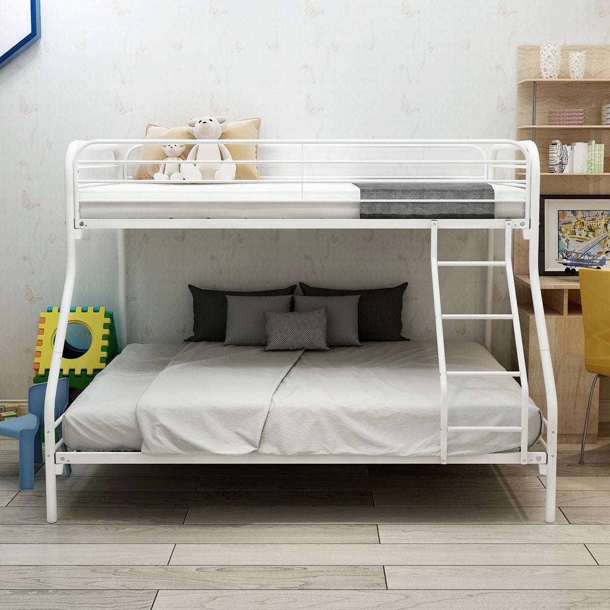 Twin-Over-Full Metal Bunk Bed-Free Shipping - Aurelia Clothing