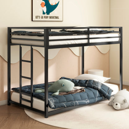 Twin Over Twin Bunk Bed Metal Black for Kids and Adult-Free Shipping - Aurelia Clothing