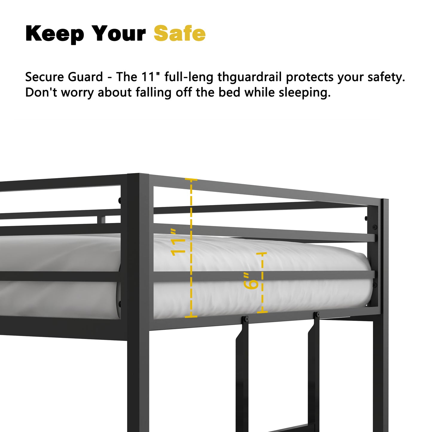 Twin Over Twin Bunk Bed Metal Black for Kids and Adult-Free Shipping - Aurelia Clothing