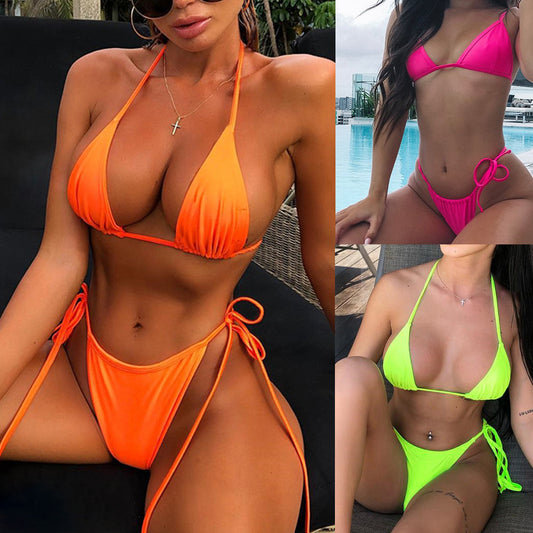 Two-tone solid swimsuit set-Free Shipping - Aurelia Clothing
