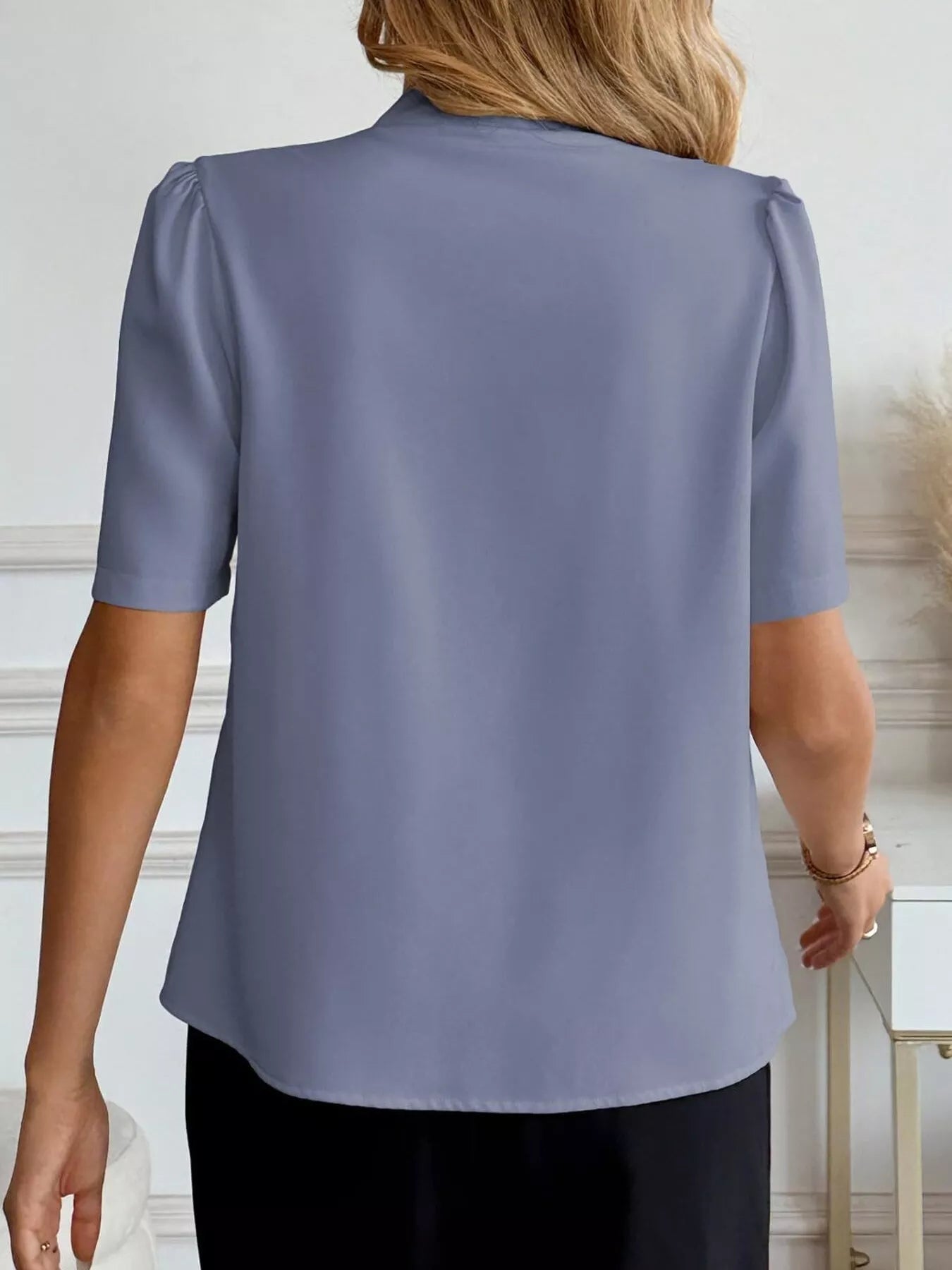 V-Neck Button-Down Shirt-Free Shipping - Aurelia Clothing