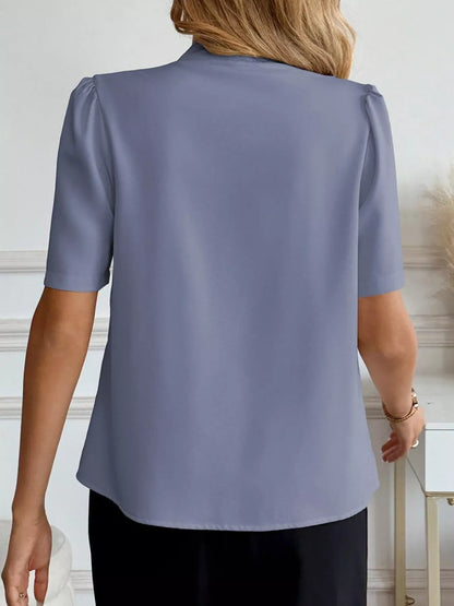 V-Neck Button-Down Shirt-Free Shipping - Aurelia Clothing