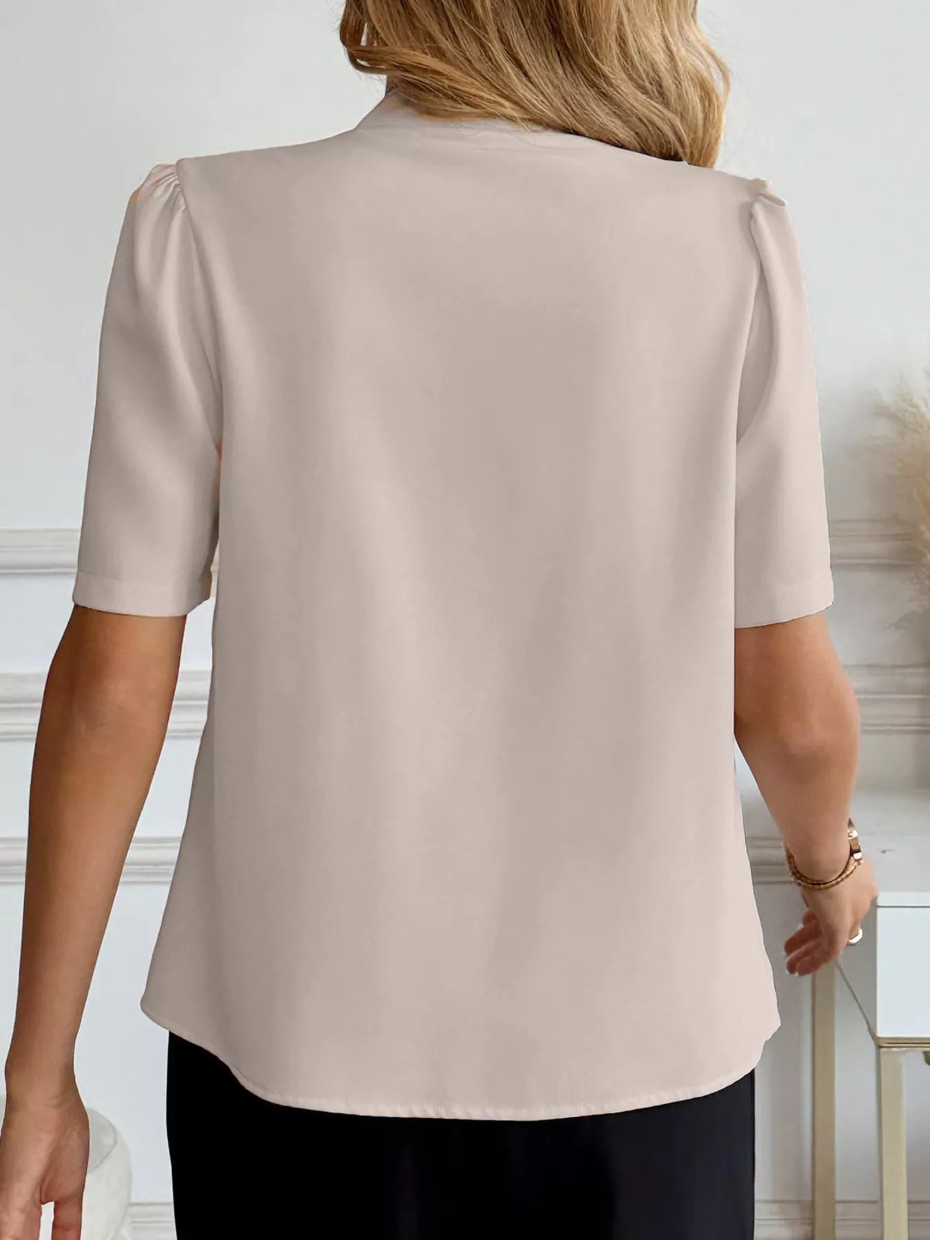 V-Neck Button-Down Shirt-Free Shipping - Aurelia Clothing
