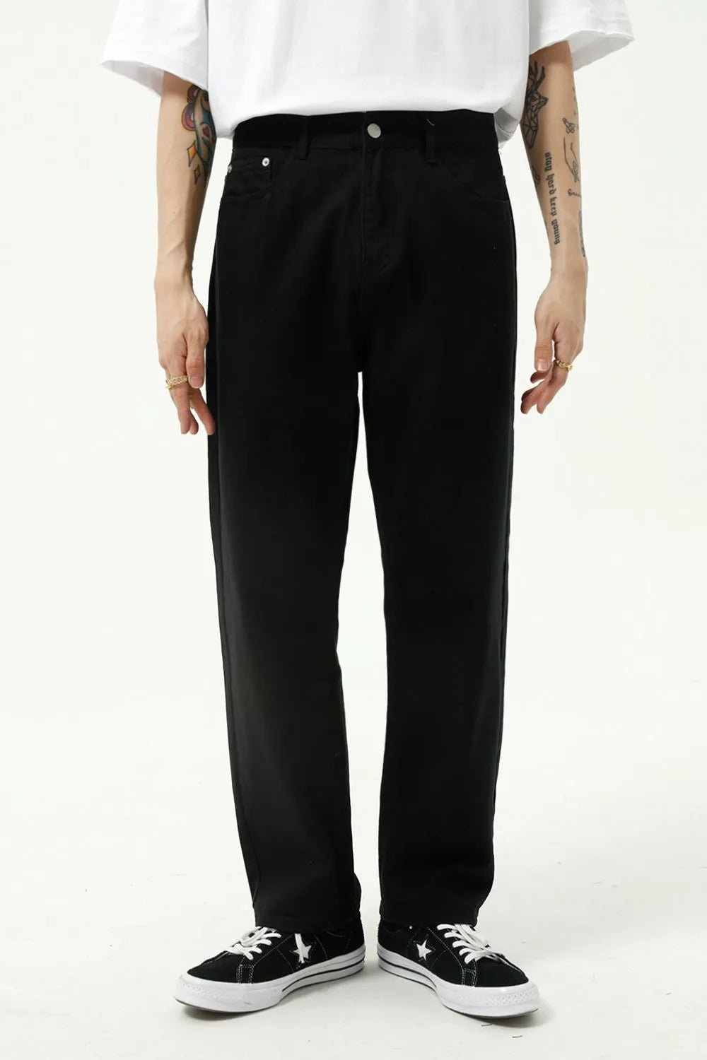 Washed Straight-Leg Slim Jeans - Free Shipping - Aurelia Clothing