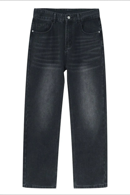 Washed Straight-Leg Slim Jeans - Free Shipping - Aurelia Clothing