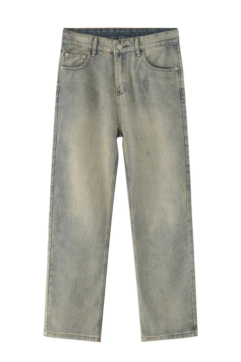 Washed Straight-Leg Slim Jeans - Free Shipping - Aurelia Clothing