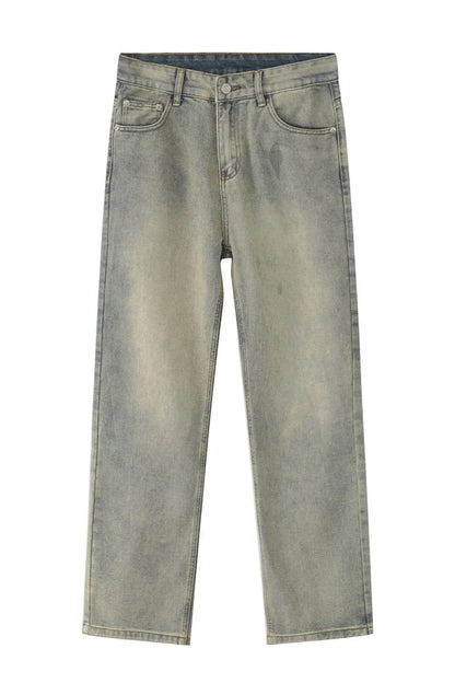 Washed Straight-Leg Slim Jeans - Free Shipping - Aurelia Clothing