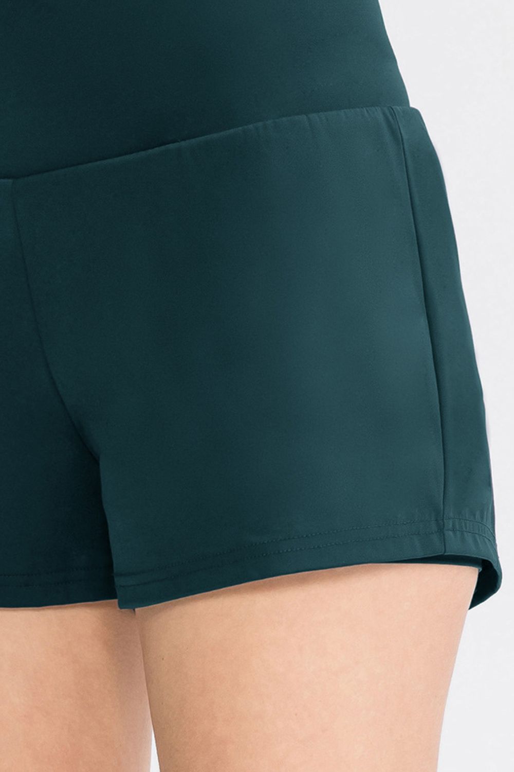 Wide Waistband Sports Shorts with Pockets - Aurelia Clothing