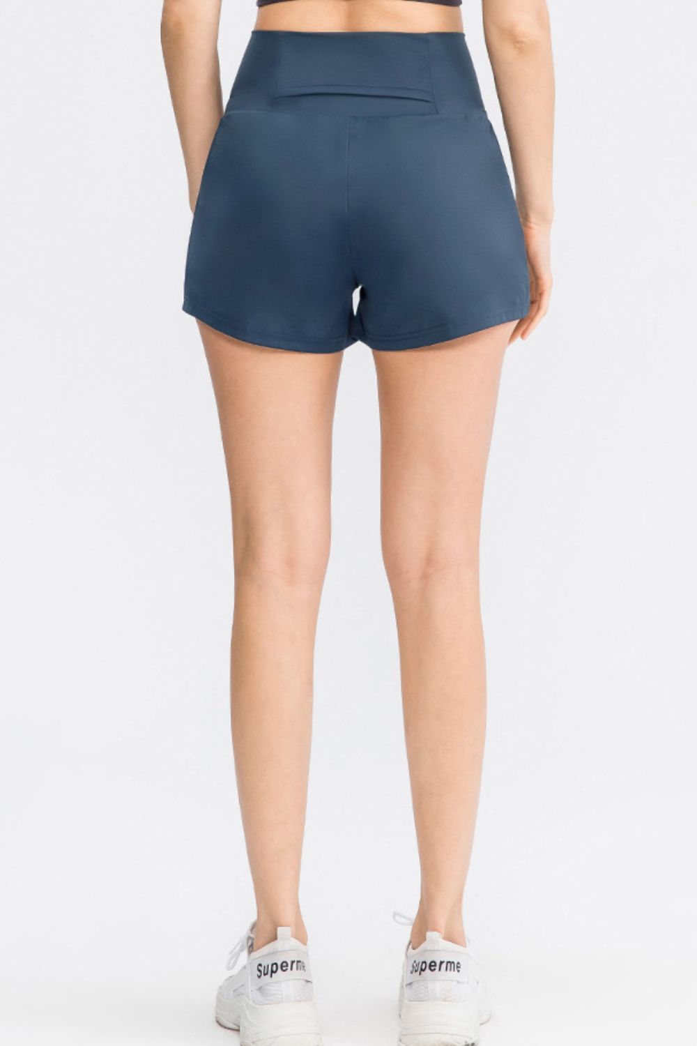 Wide Waistband Sports Shorts with Pockets - Aurelia Clothing