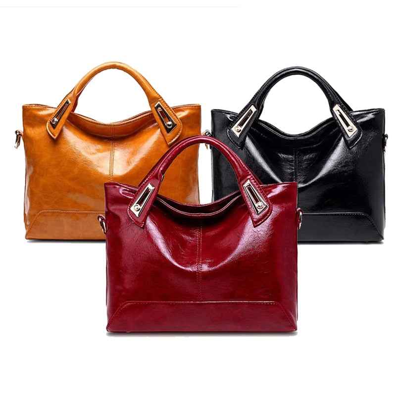 Women Oil Wax Leather Designer Handbags-Free Shipping - Aurelia Clothing