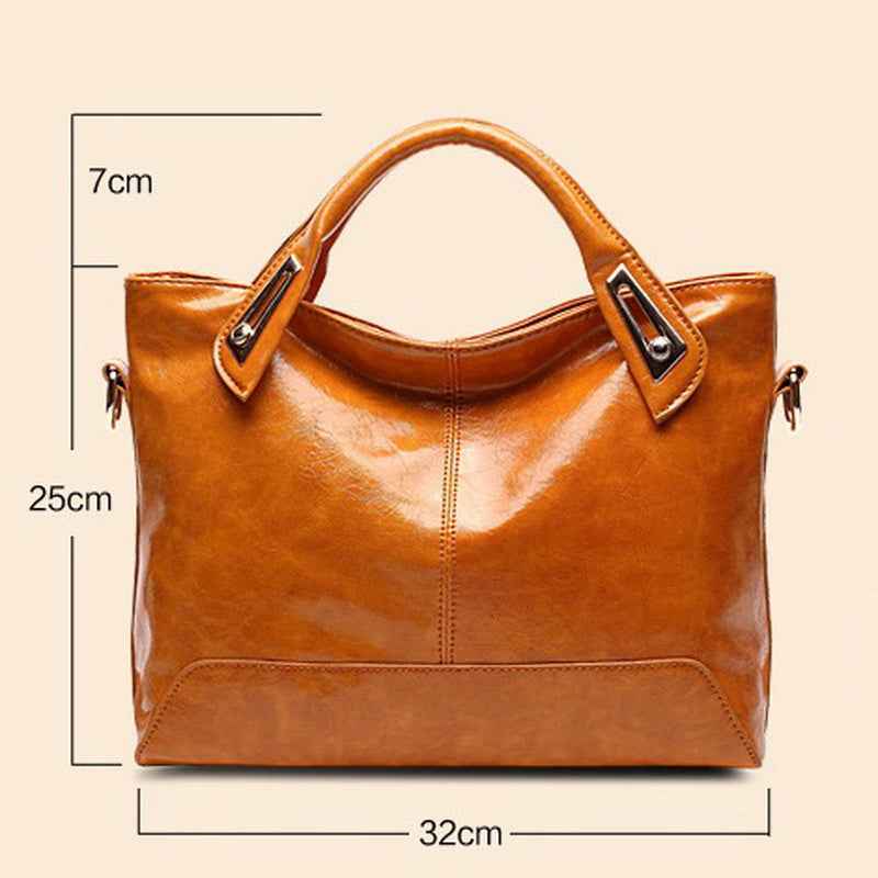 Women Oil Wax Leather Designer Handbags-Free Shipping - Aurelia Clothing