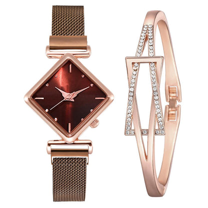 Women Square Watch Luxury Ladies Quartz Magnet Buckle Gradient Color Watches Relogio Feminino For Gift Clock - Free Shipping - Aurelia Clothing