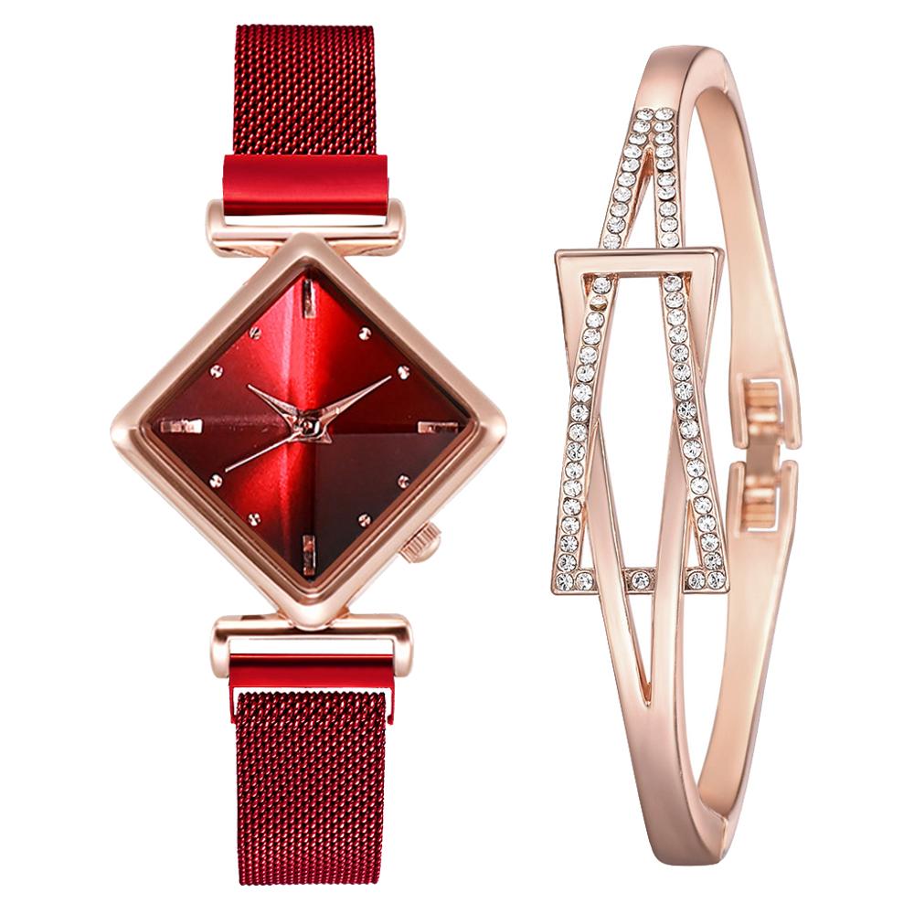 Women Square Watch Luxury Ladies Quartz Magnet Buckle Gradient Color Watches Relogio Feminino For Gift Clock - Free Shipping - Aurelia Clothing