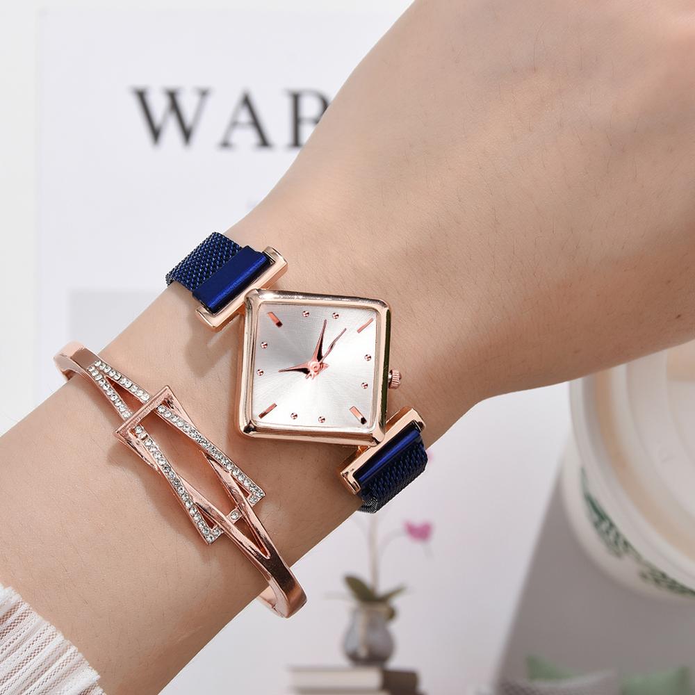 Women Square Watch Luxury Ladies Quartz Magnet Buckle Gradient Color Watches Relogio Feminino For Gift Clock - Free Shipping - Aurelia Clothing