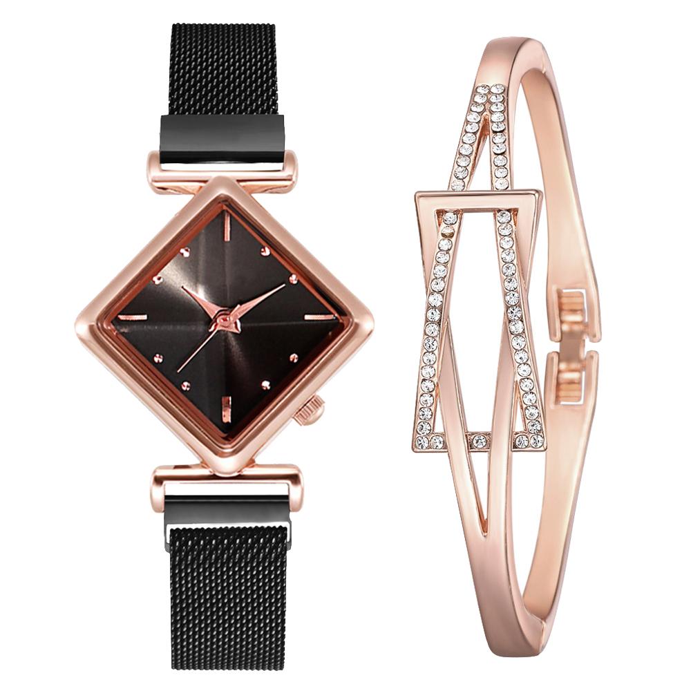 Women Square Watch Luxury Ladies Quartz Magnet Buckle Gradient Color Watches Relogio Feminino For Gift Clock - Free Shipping - Aurelia Clothing