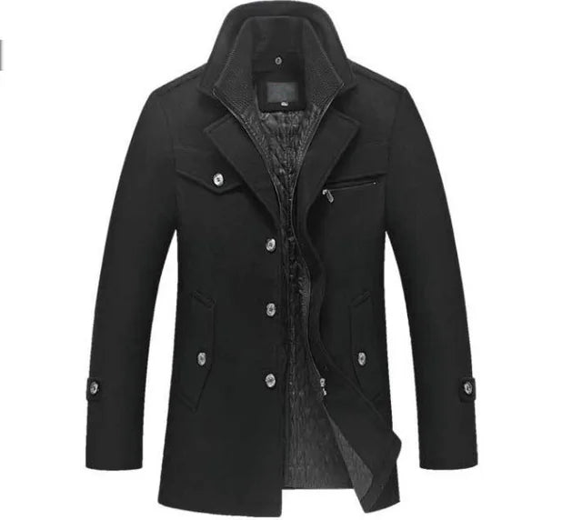 Winter Wool Coat Slim Fit Jackets Men Casual Outerwear - Free Shipping - Aurelia Clothing
