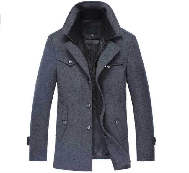 Winter Wool Coat Slim Fit Jackets Men Casual Outerwear - Free Shipping - Aurelia Clothing